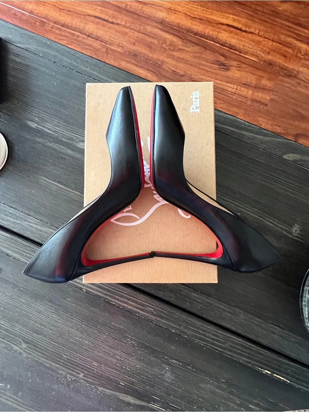 Christian Louboutin Pigalle Follies 100 Napa Shiny Black Leather Pointed Pumps